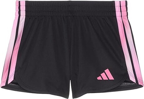 Adidas Originals Kids Gradient 3-stipe Pacer Mesh Shorts (Big Kid) Girl's Shorts Black/Pink : MD (10-12 Big Kid), Mesh/Polyester