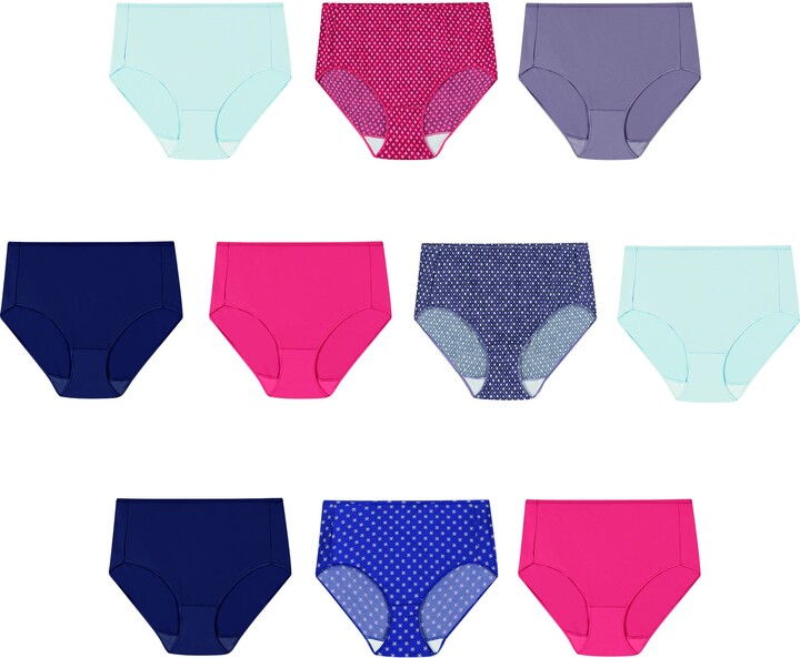 Hanes Womens Cool Comfort Microfiber Brief Underwear 10-pack (Colors May  Vary) - ShopStyle Panties