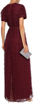 Thumbnail for your product : Mikael Aghal Belted Pleated Lace Gown