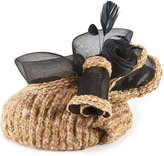 Thumbnail for your product : RED Valentino Knit Bow-Fascinator Hat, Camel/Black