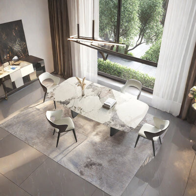 ASS Comfort Zone Luxury Glossy Rock plate Dining Table