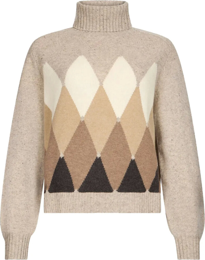 Ballantyne Argyle Roll-Neck Sweater
