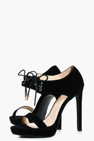 Thumbnail for your product : boohoo Natalie Lace Up Cuff Platform Heels