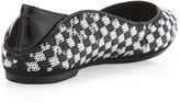 Thumbnail for your product : Schutz Sequin-Check Pointed Toe Flat, Black/White