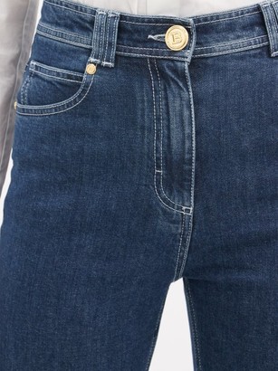 Balmain Topstitched Slim-leg Jeans - Denim