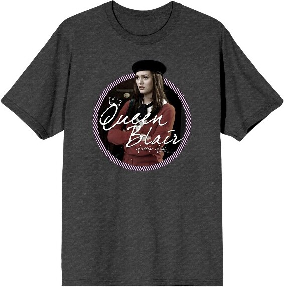 Gossip Girl GossipGirlQueenBlairWaldorfMen'sCharcoalHeatherGraphicTee-Medium