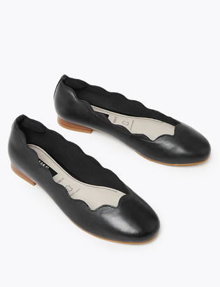 Marks and Spencer Wide Fit Leather Ballet Pumps