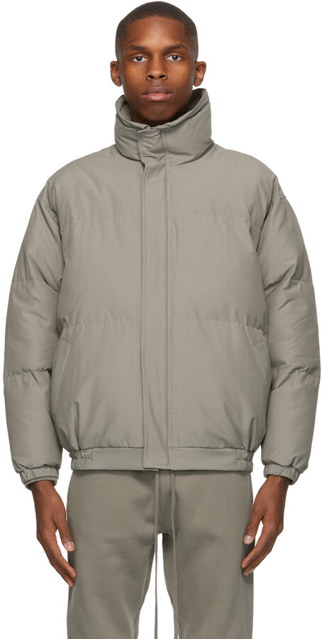 Essentials Taupe Nylon Puffer Jacket - ShopStyle