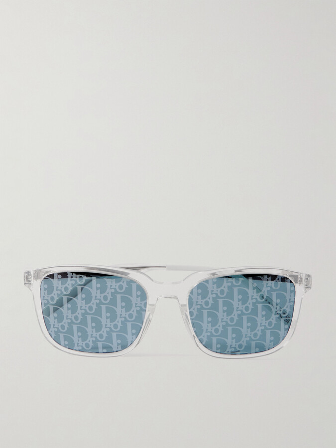 Dior Sunglasses DiorTag SU Square-Frame Acetate and Silver-Tone Mirrored Sunglasses