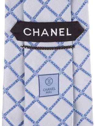 Chanel Silk Logo Tie