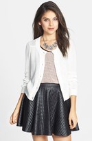 Thumbnail for your product : BP Cropped Textured Cotton Cardigan (Juniors)