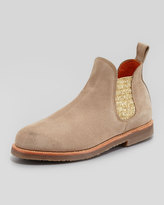 Thumbnail for your product : Penelope Chilvers Safari Metallic-Gore Suede Boot, Sand