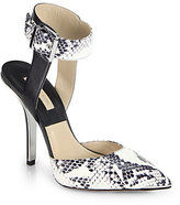 Thumbnail for your product : Michael Kors Alanna Snakeskin & Leather Ankle-Strap Pumps