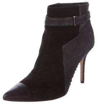 Prabal Gurung Python Pointed-Toe Ankle Boots