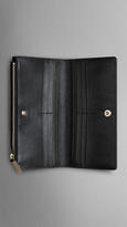 Thumbnail for your product : Burberry Embossed Check Patent Leather Continental Wallet