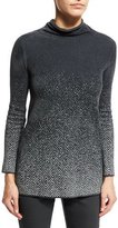 Thumbnail for your product : Armani Collezioni Mock-Neck Ombre Houndstooth Sweater, Pewter Gray