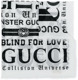 Gucci Children Logo Embroidered Scarf