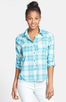 Thumbnail for your product : Timing Plaid Button Front Shirt (Juniors)