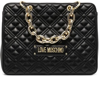 Love Moschino Logo-Lettering Quilted Tote Bag
