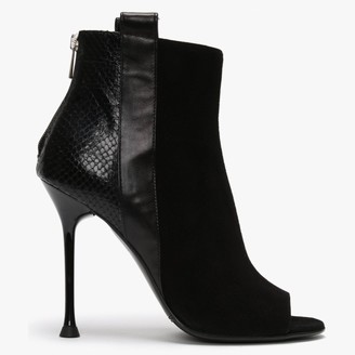 black peep toe shoe boots uk