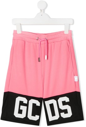 Gcds Kids Colour-Block Logo Sweat Shorts - ShopStyle
