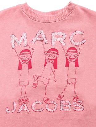 Little Marc Jacobs Glittered Logo Cotton Sweatshirt
