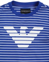 Thumbnail for your product : Emporio Armani Striped Logo Print Cotton Jersey T-shirt
