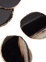 Thumbnail for your product : AERIN Set Of Four Gold-plated Agate Coasters - Brown Multi