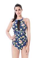Thumbnail for your product : Seanami Dazzling Vintage Women One Piece High Neck V-Neckline Mesh Ruched Swimsuit
