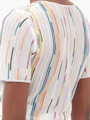 Missoni Mare Striped Cropped-hem T-shirt - White Multi