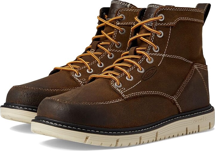 Keen San Jose 6 (Soft Toe) Men's Work Boots Coffee Bean/Star White : 7.5 D - Medium Leather