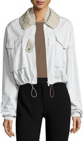 Thumbnail for your product : Bottega Veneta Stitched-Collar Bomber Jacket, Mist/Drift
