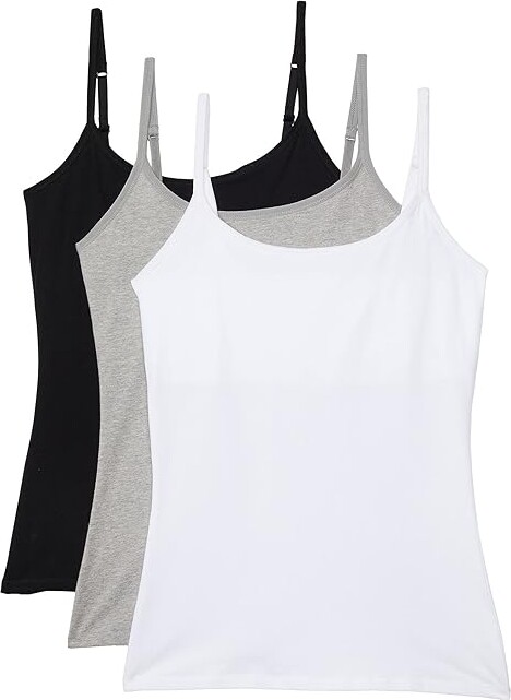 Pact Organic Cotton Shelf Bra Camisole 3-Pack (Basics) Women's Sleeveless -  ShopStyle