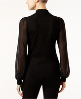 Thumbnail for your product : INC International Concepts Petite Illusion-Sleeve Cutout Top, Only at Macy's