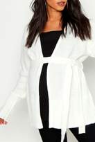 Thumbnail for your product : boohoo Maternity Tie Waist Wrap Cardigan