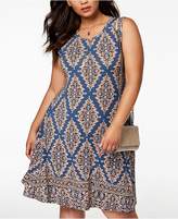 Thumbnail for your product : Style&Co. Style & Co Plus Size Mixed-Print Sleeveless Swing Dress, Created for Macy's