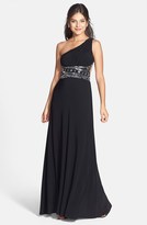 Thumbnail for your product : Hailey Logan Embellished One-Shoulder Gown (Juniors)