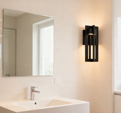 Wrought Studio 23 inch Black Integrated LED Outdoor Wall Sconce