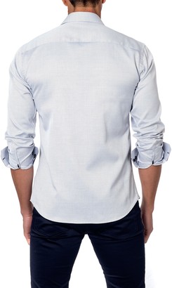 Jared Lang Micro-Check Long Sleeve Trim Fit Shirt