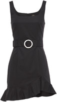 Thumbnail for your product : De La Vali Fluted Buckle-embellished Stretch-cotton Poplin Mini Dress