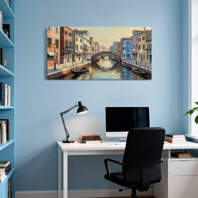 Red Barrel Studio Scenic & Cityscapes Venice Canal Bridge Gondolas Colorful Buildings Reflection Water Z251225161612195378