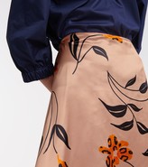 Thumbnail for your product : Marni Floral satin asymmetric midi skirt