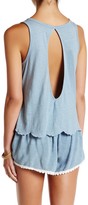 Thumbnail for your product : En Creme Embroidered Cutout Tank