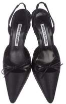 Thumbnail for your product : Manolo Blahnik Woven Slingback Pumps