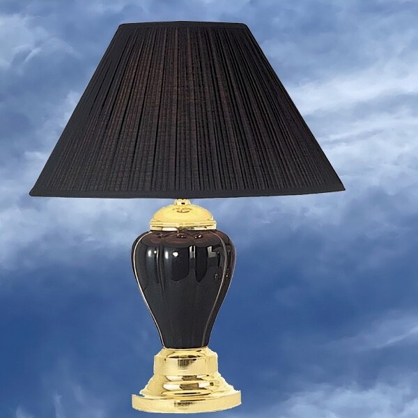 ChicFurnitTableLampsTallCeramicUrnTableLampforLivingRoomBedroomandEntrywayAccentBlack16\