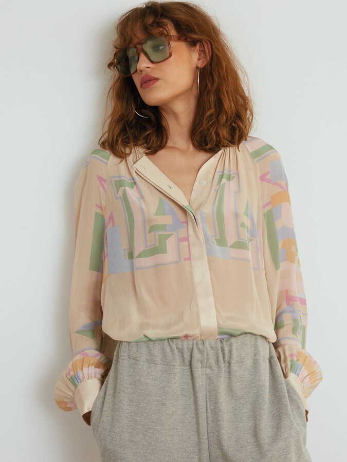 Tallulah & Hope Etta blouse Alphabet - ShopStyle Long Sleeve Tops