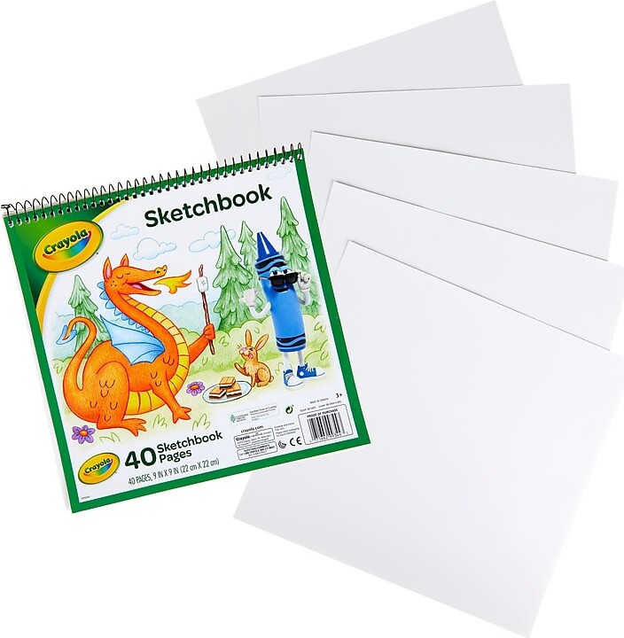 Crayola 9" x 9" Sketch Book, 40 Sheets/Book (99-3404)