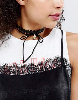 ASOS Pack of 2 Cutout and Bow Wrapped Choker Necklace