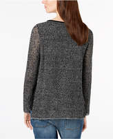 Thumbnail for your product : Eileen Fisher Tencel® Blend Side-Slit Contrast Sweater