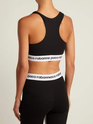 Paco Rabanne Logo Jacquard Sports Bra - Womens - Black